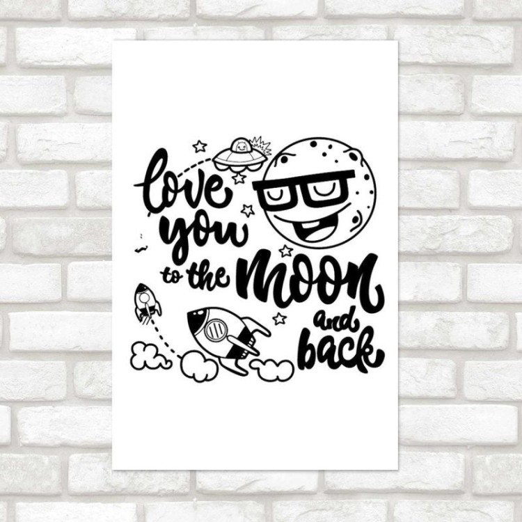 Poster Decorativo Lettering Love you to the...