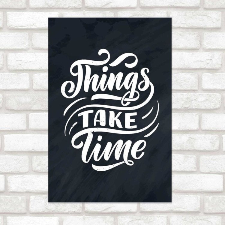 Poster Decorativo Lettering Time N010261