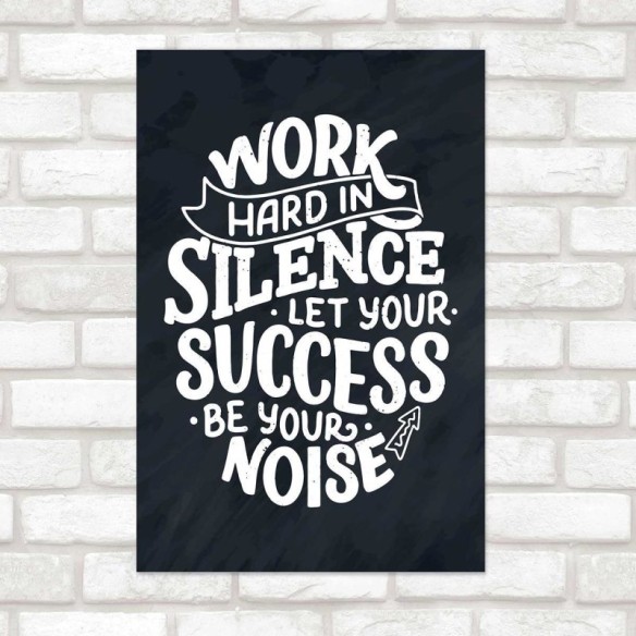 Poster Decorativo Lettering Trabalho Duro N010248