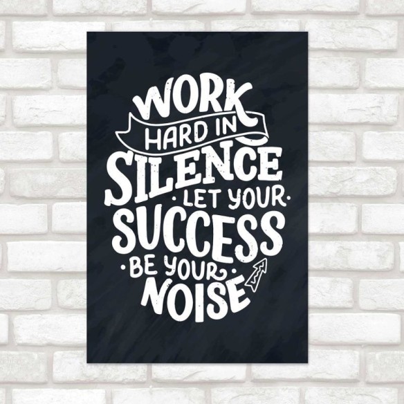 Poster Decorativo Lettering Trabalho Duro N010248