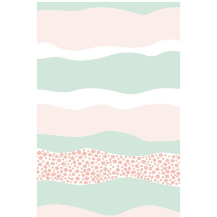 Poster Decorativo Listras Abstratas Rosa e...
