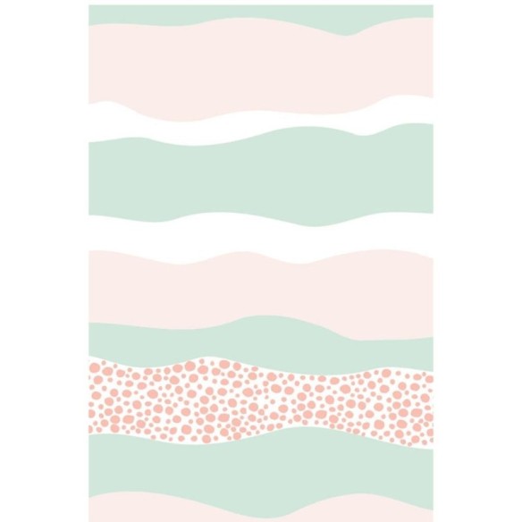 Poster Decorativo Listras Abstratas Rosa e Verde N07279