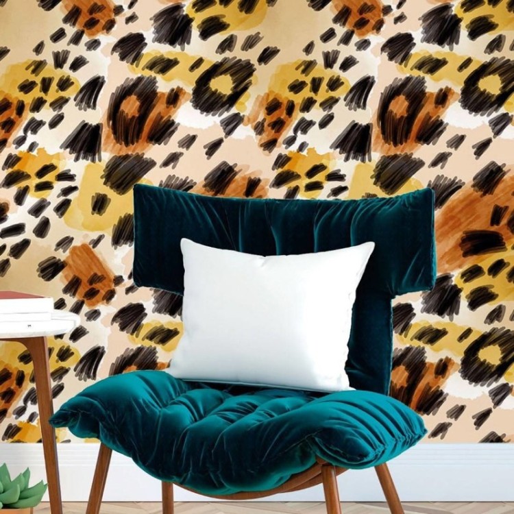 Papel de Parede Adesivo Animal Print Abstrato...