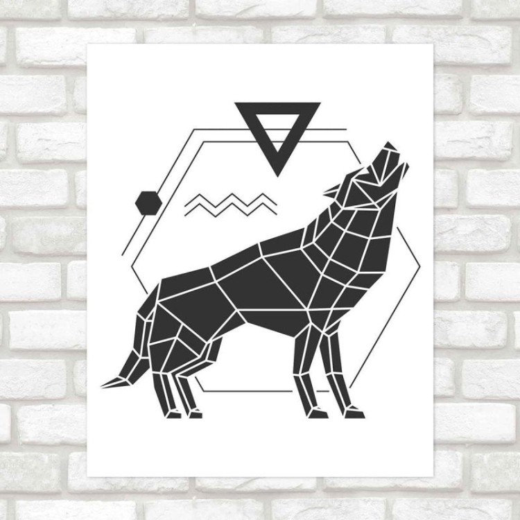 Poster Decorativo lobo geometrico PA038