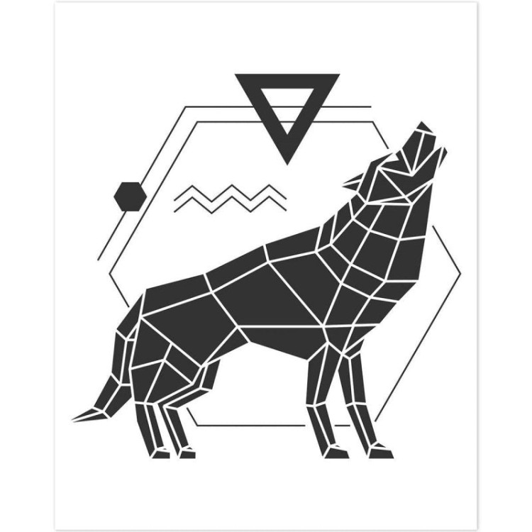 Poster Decorativo lobo geometrico PA038