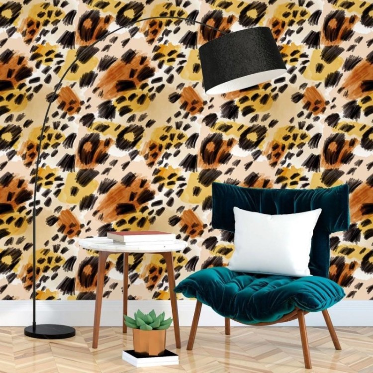 Papel de Parede Adesivo Animal Print Abstrato...