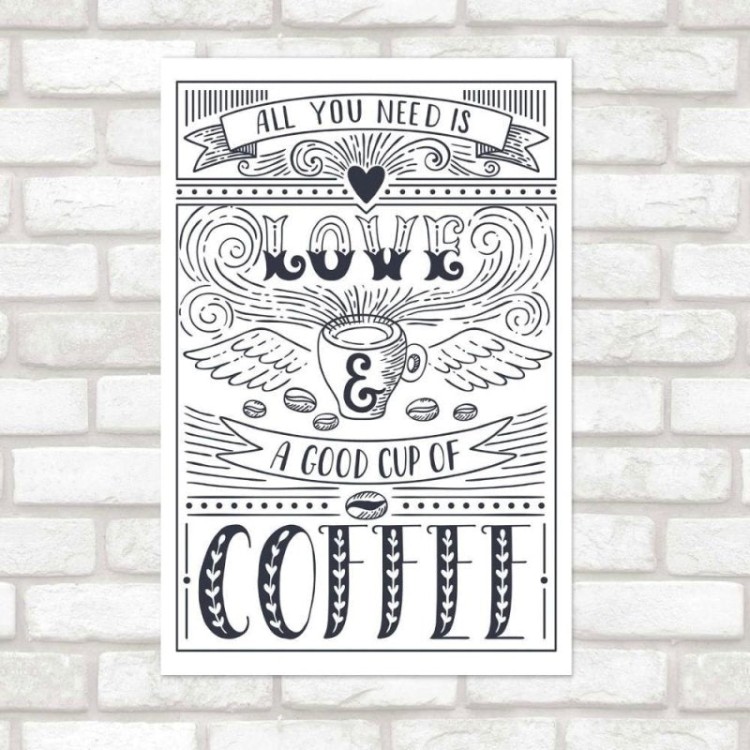 Poster Decorativo Love and Coffe N015214