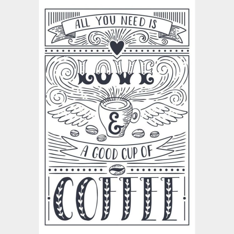Poster Decorativo Love and Coffe N015214