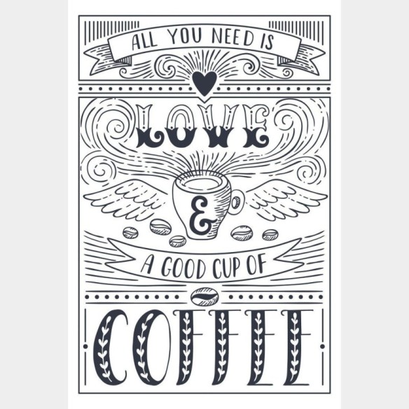 Poster Decorativo Love and Coffe N015214