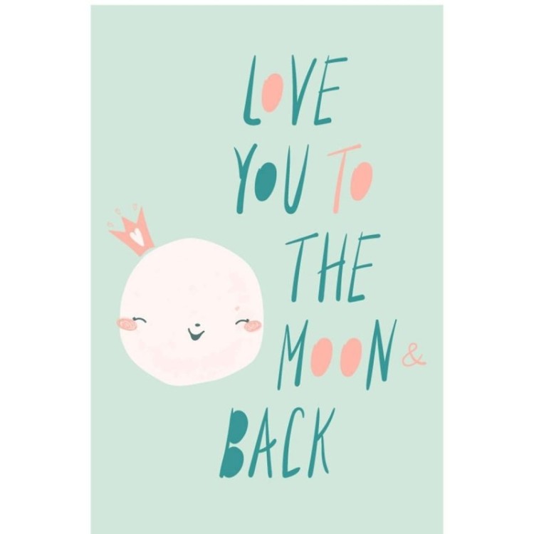 Poster Decorativo Lua Minimalista Lettering N07280