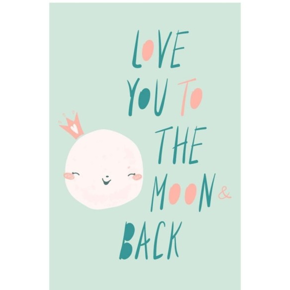 Poster Decorativo Lua Minimalista Lettering N07280