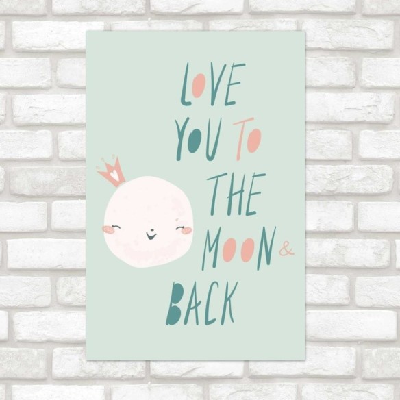 Poster Decorativo Lua Minimalista Lettering N07280