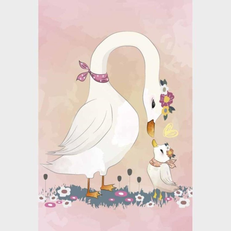 Poster Decorativo Mamãe Cisne E Filhote N09276