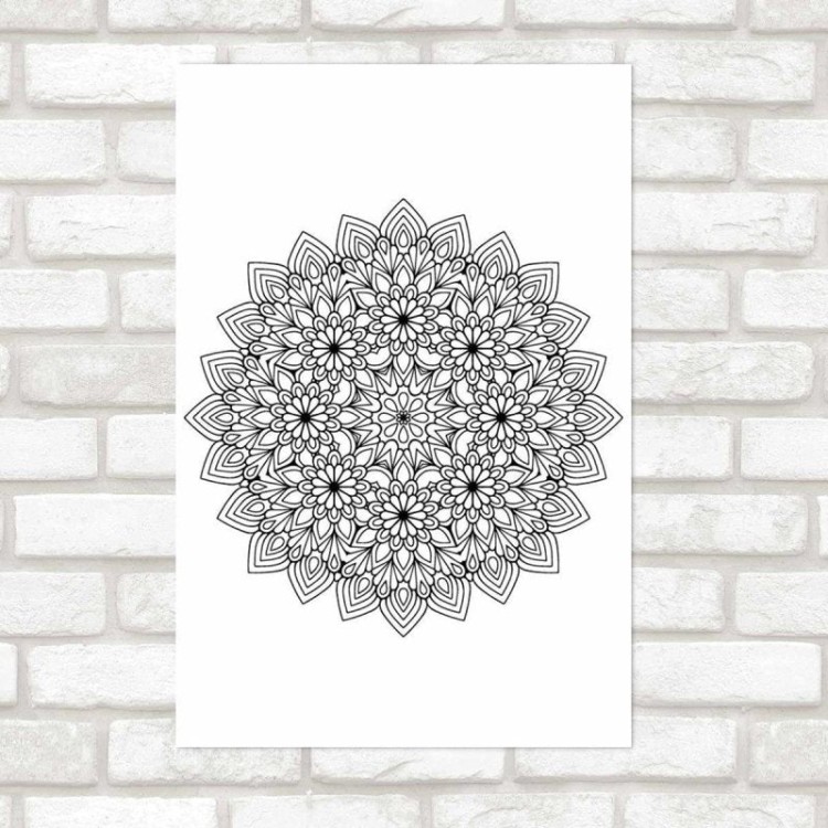 Poster Decorativo Mandala De Flores...