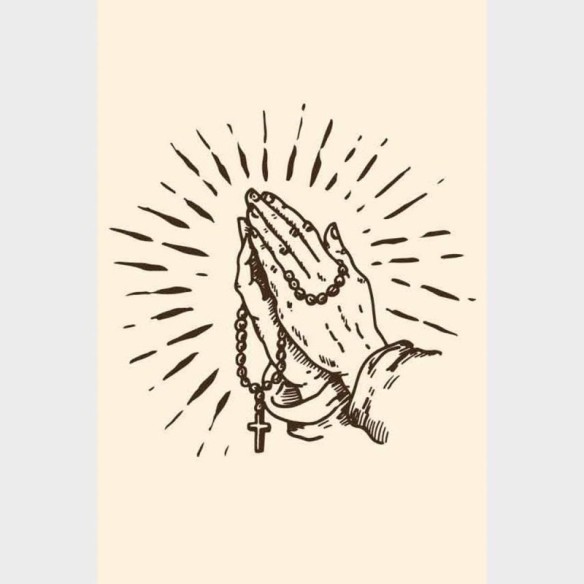Poster Decorativo Mãos Com Terço N09284