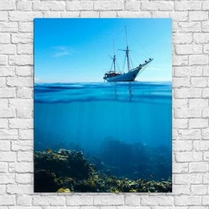 Poster Decorativo Mar Navio...