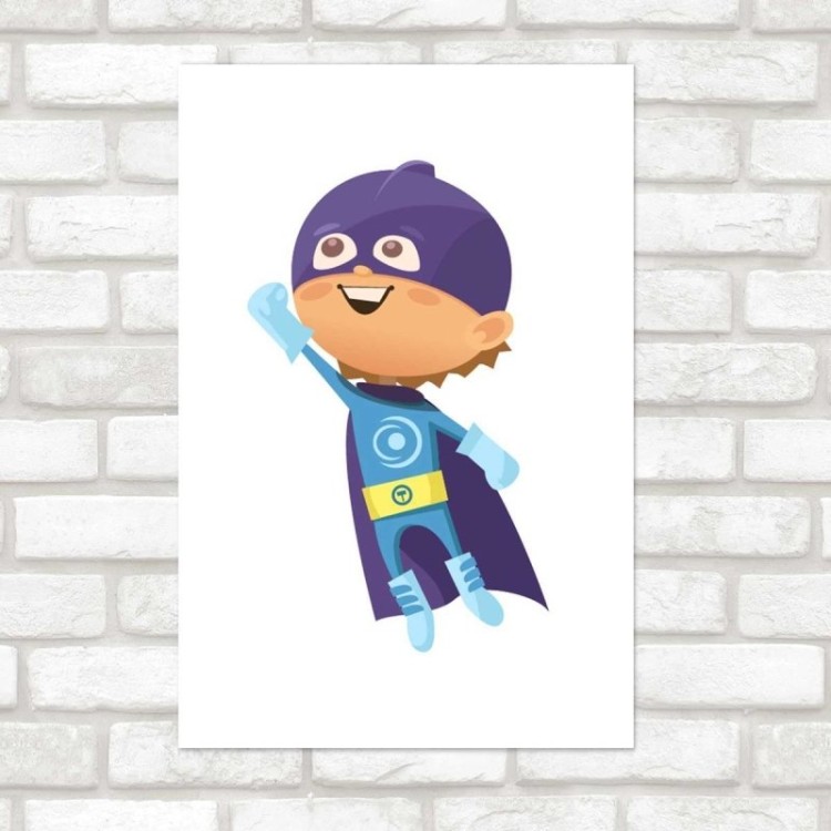 Poster Decorativo Menino Herói Azul N07219