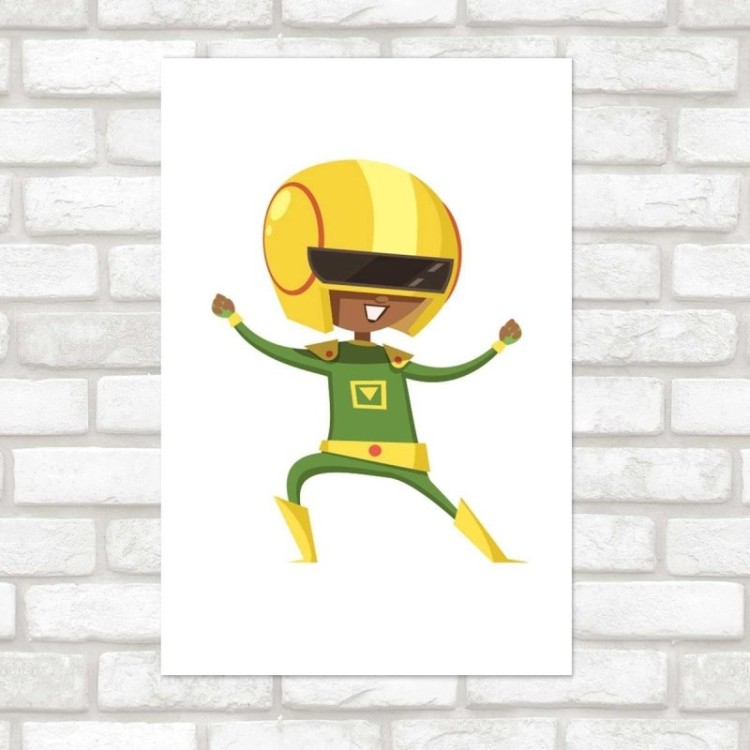 Poster Decorativo Menino Herói Verde N07217