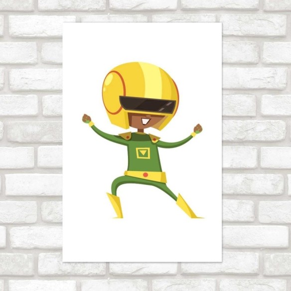 Poster Decorativo Menino Herói Verde N07217