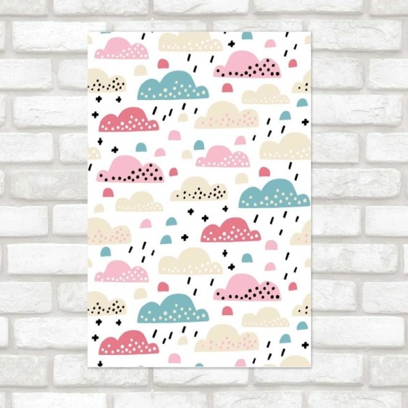 Poster Decorativo Nuvens Abstratas Coloridas N07214