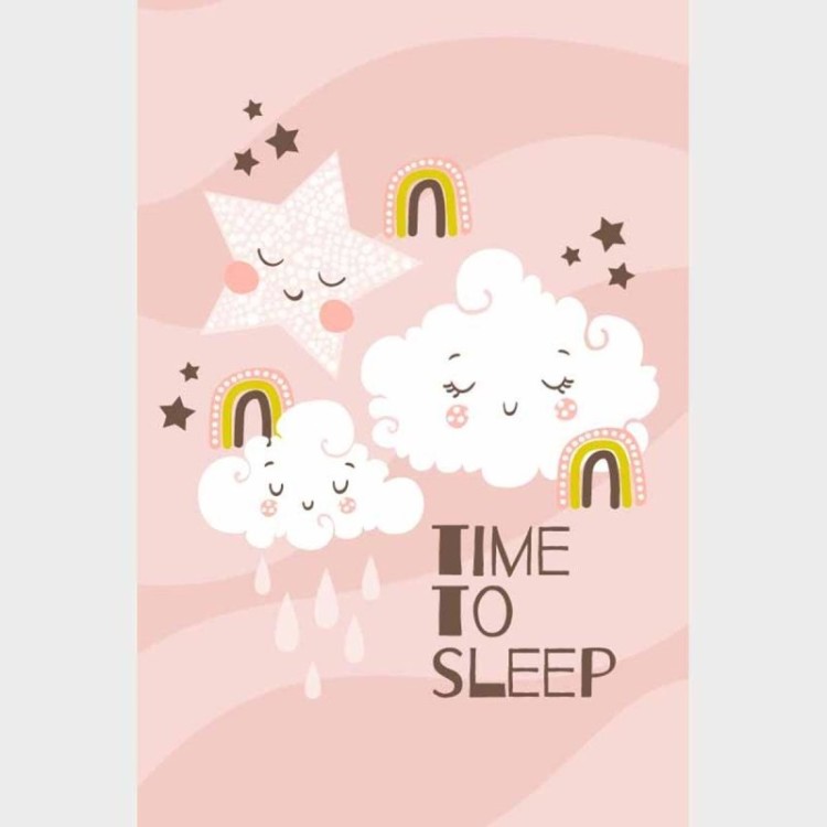 Poster Decorativo Nuvens E Estrelas Rose N09245