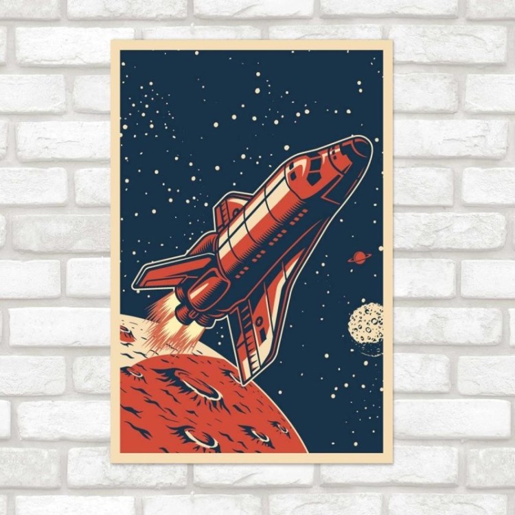 Poster Decorativo Ônibus Espacial Retrô N07236