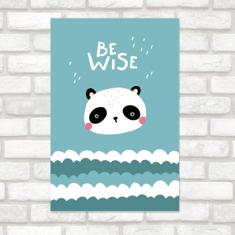 Poster Decorativo Panda Minimalista Seja Sábio N07211