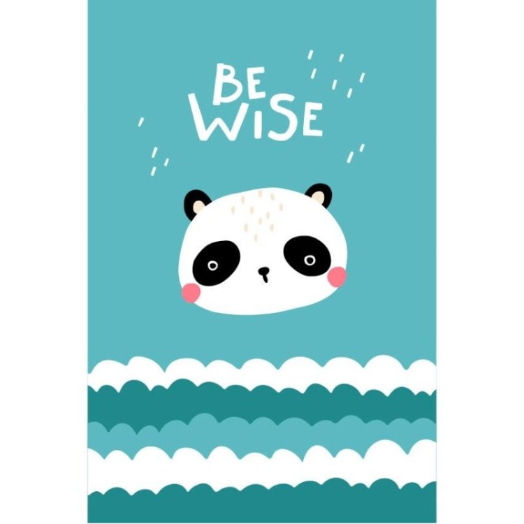 Poster Decorativo Panda Minimalista Seja Sábio...