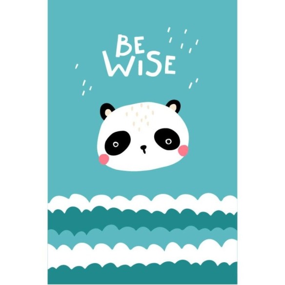 Poster Decorativo Panda Minimalista Seja Sábio N07211