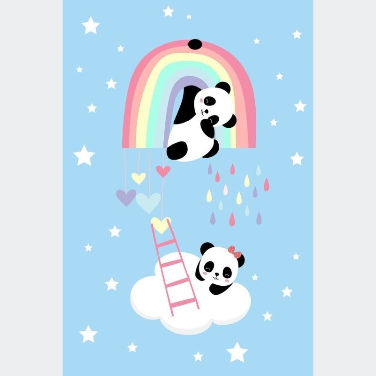 Poster Decorativo Pandas No Céu N010235