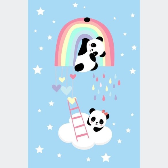 Poster Decorativo Pandas No Céu N010235