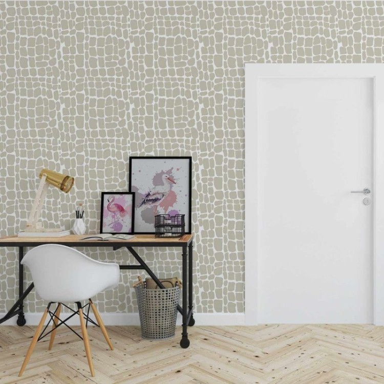 Papel de Parede Adesivo Animal Print Crocodilo...