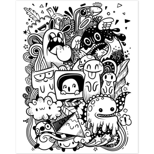 Poster Decorativo para colorir monstros PA012