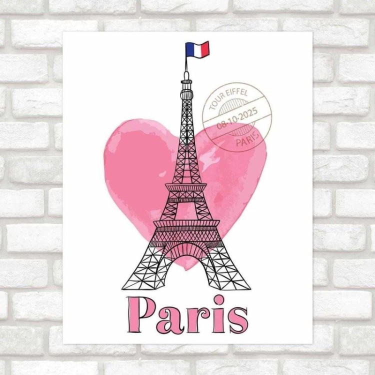 Poster Decorativo Paris coração PA005