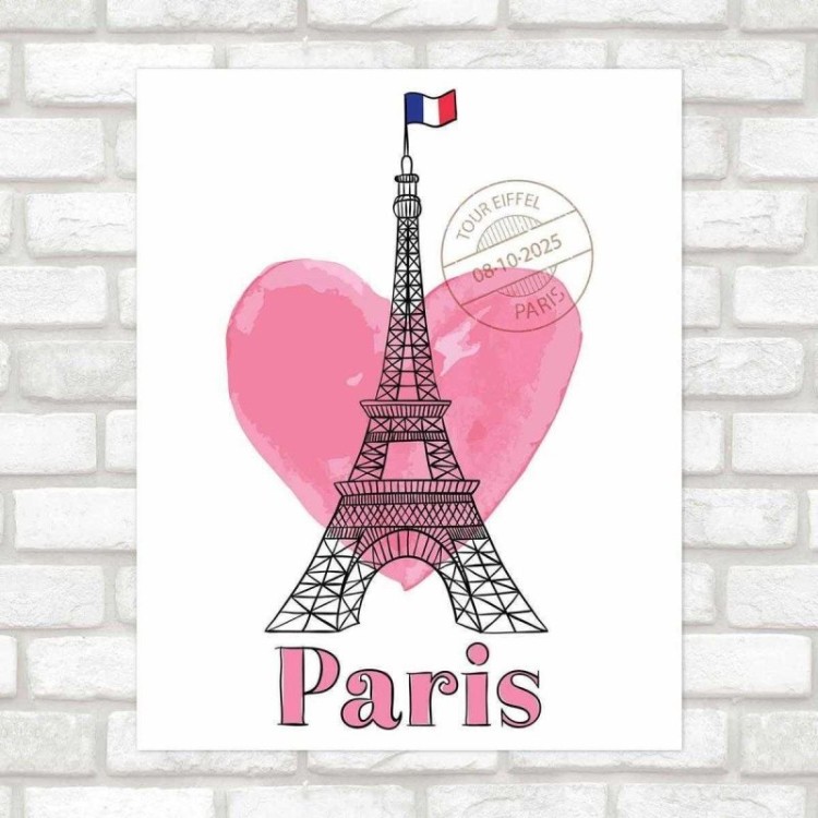 Poster Decorativo Paris coração PA005