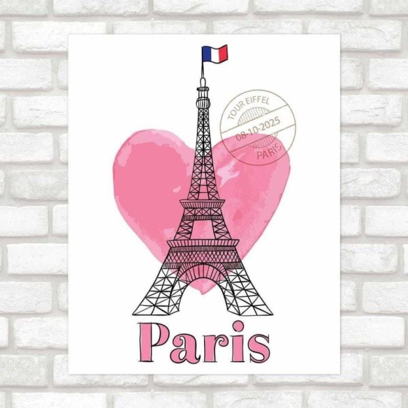 Poster Decorativo Paris coração PA005
