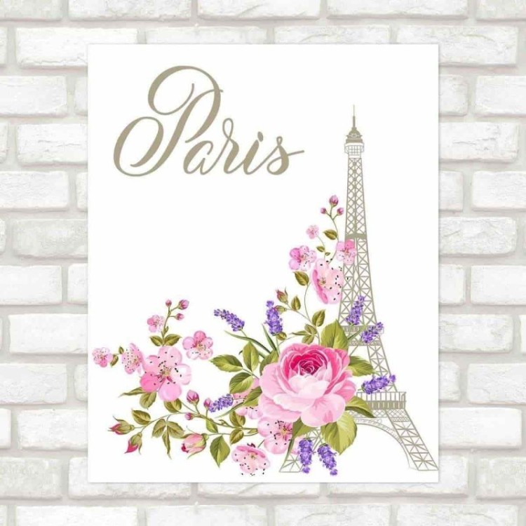Poster Decorativo Paris Flores PA004