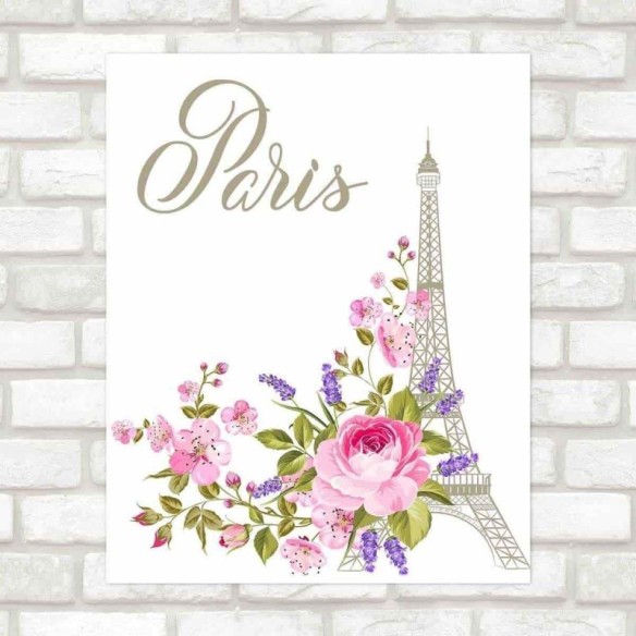Poster Decorativo Paris Flores PA004