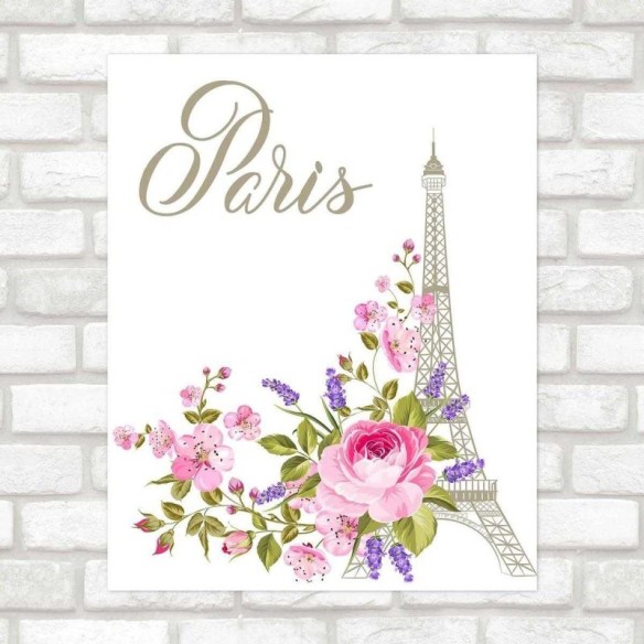 Poster Decorativo Paris Flores PA004