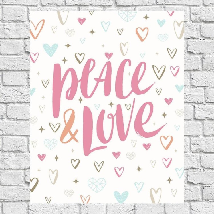 Poster Decorativo Paz e Amor Coração 16683