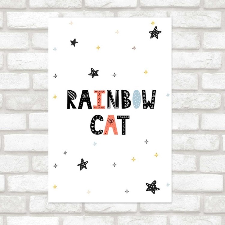 Poster Decorativo Rainbow Cat Gato Arco-iris N08112