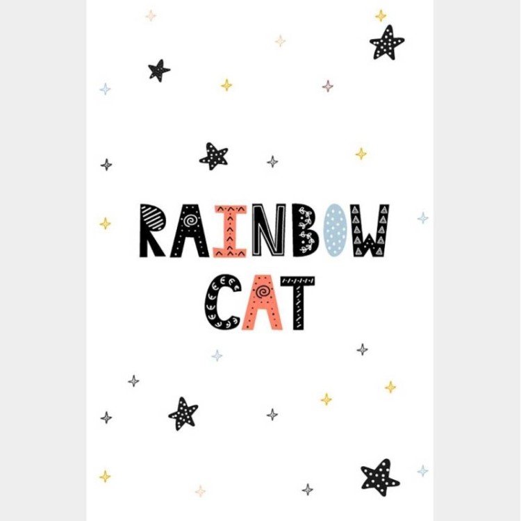 Poster Decorativo Rainbow Cat Gato Arco-iris...