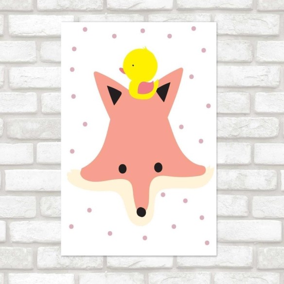Poster Decorativo Raposa e Patinho de Borracha N07235