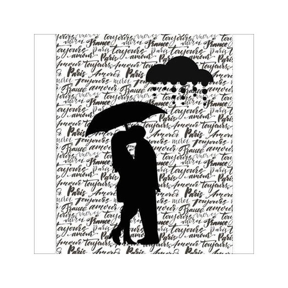 Poster Decorativo Romântico Chuva 14050