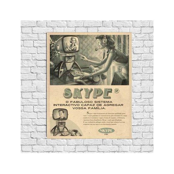 Poster Decorativo Skype Retrô 8510