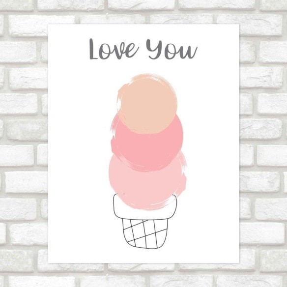 Poster Decorativo sorvete I love you PA058