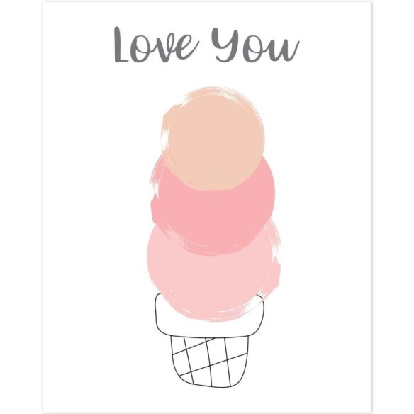 Poster Decorativo sorvete I love you PA058