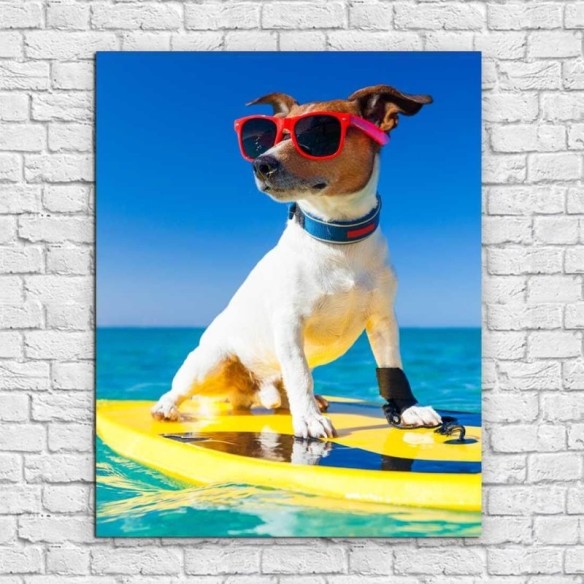 Poster Decorativo Surf Cachorro 219328042