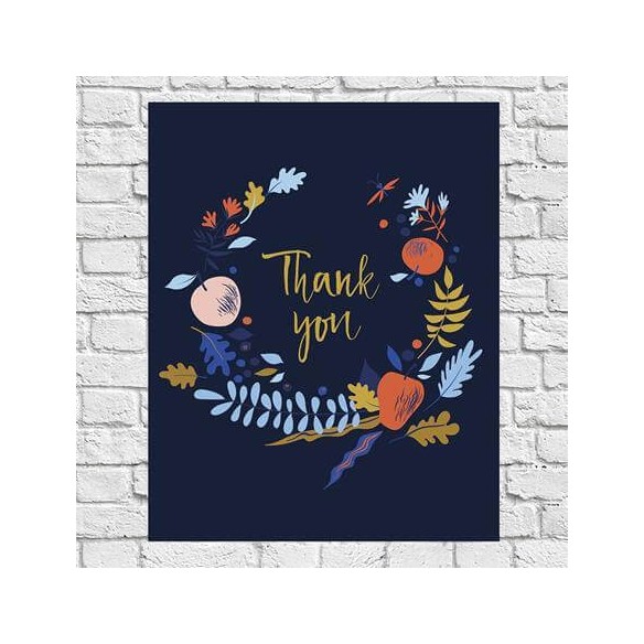 Poster Decorativo Thank You Floral 24513