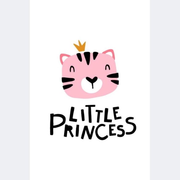 Poster Decorativo Tigre Rosa Minimalista Pequena Princesa N07210